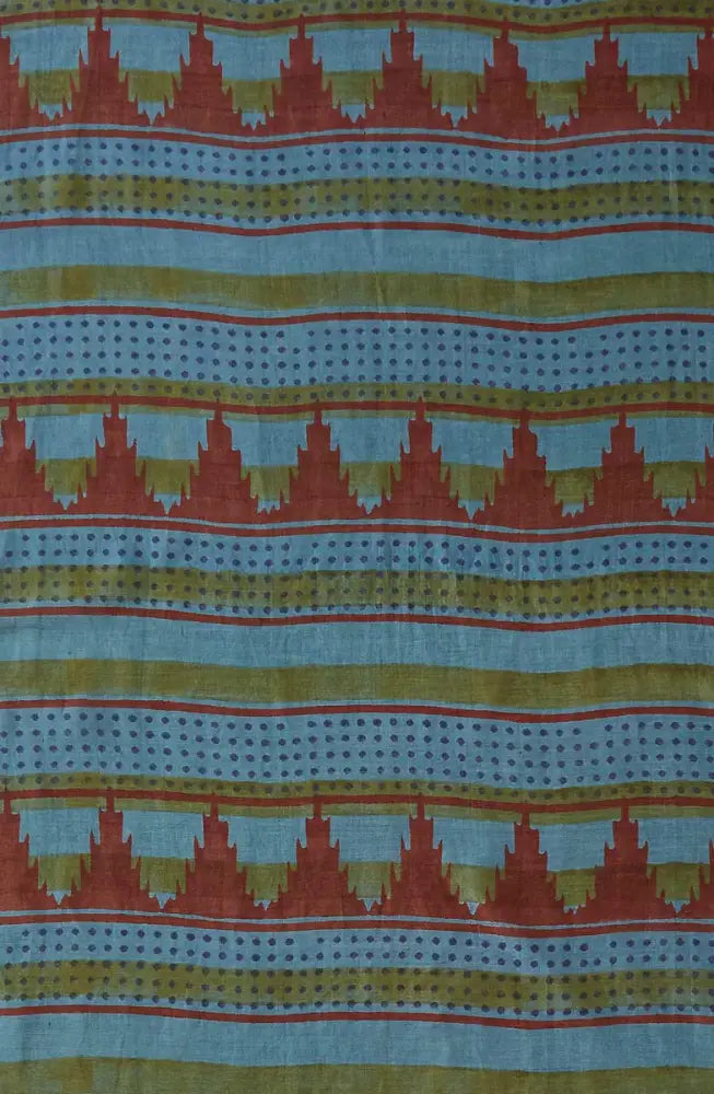 Cotton Silk Block Print Scarf