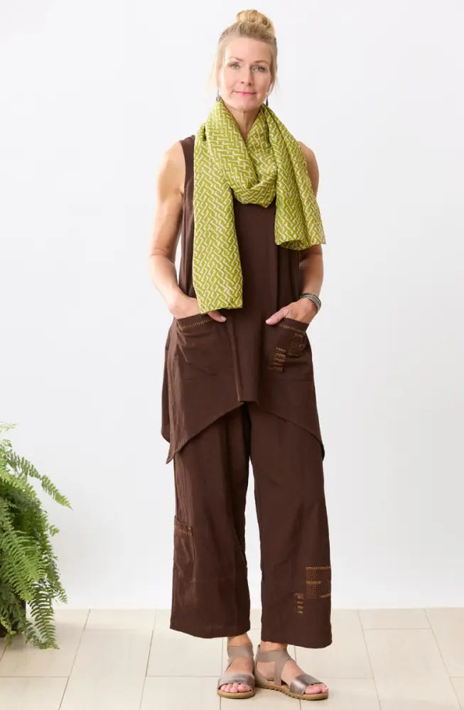 Cotton Silk Block Print Scarf
