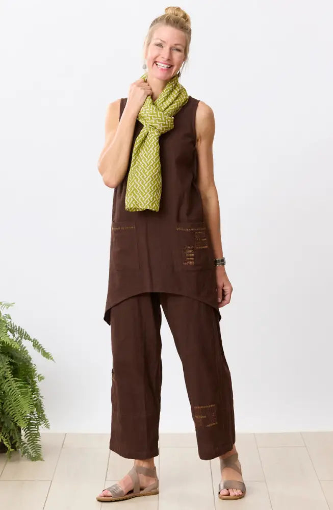 Cotton Silk Block Print Scarf