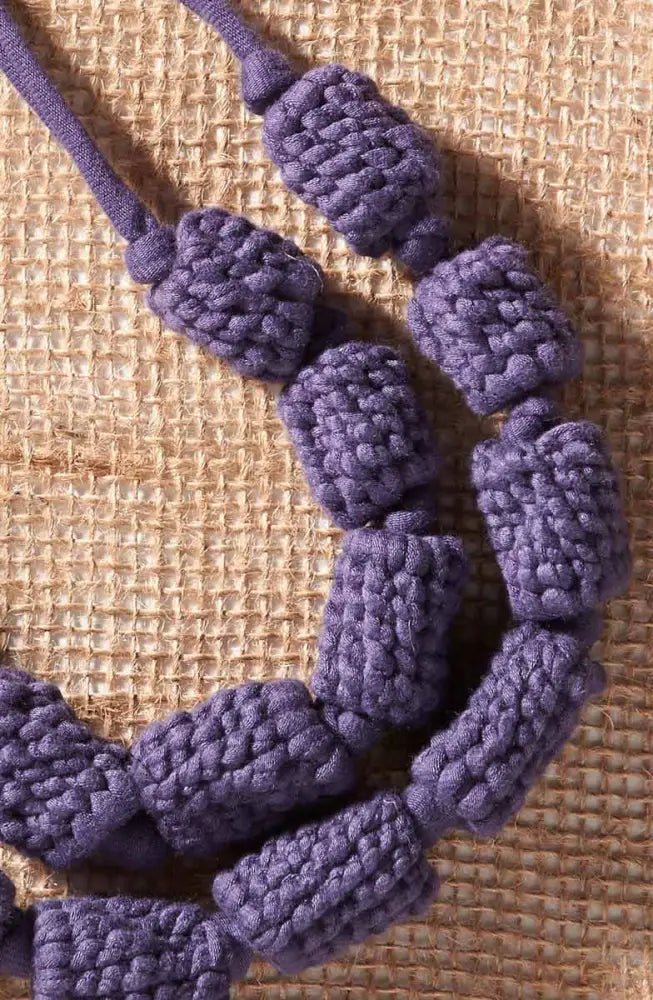 Crochet Upcycled Jersey Bead Necklace