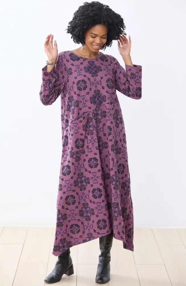Jasmita Organic Cotton Jersey Maxi Dress - Plum
