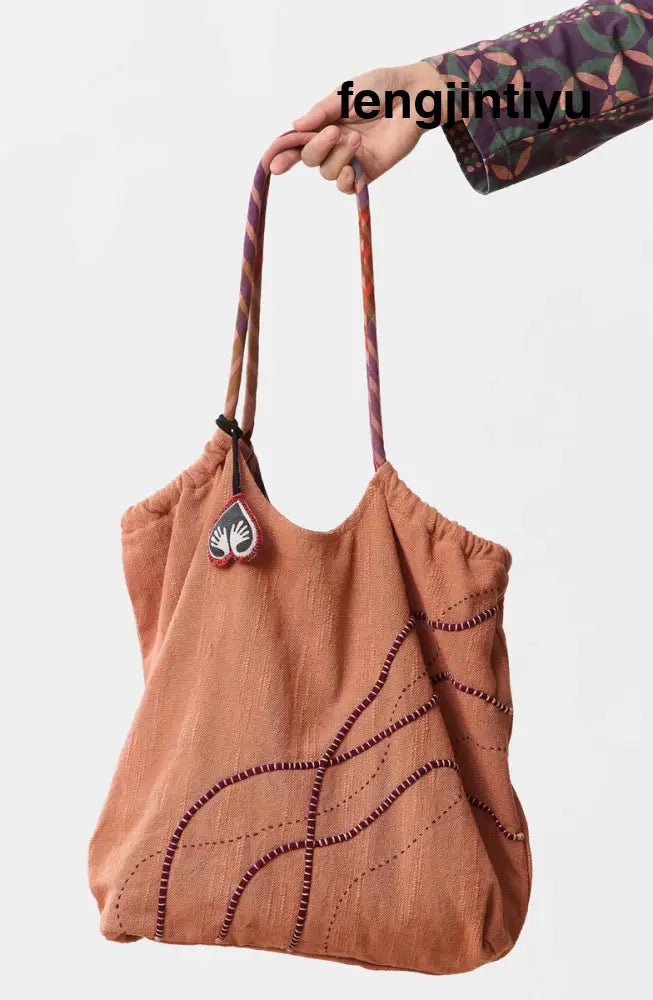 Marla Textured Cotton Bag - Earthenware