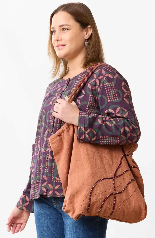 Marla Textured Cotton Bag - Earthenware