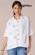Nashik Slub Cotton Swing Shirt - Soft white - Soft white / XS-S