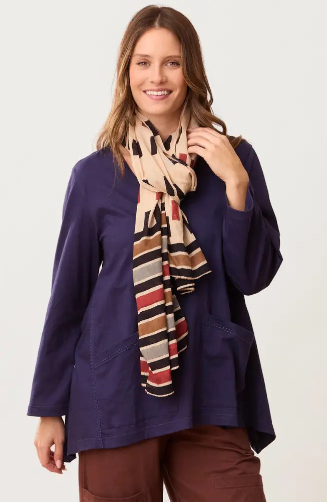 Scarf - Tan/Multi