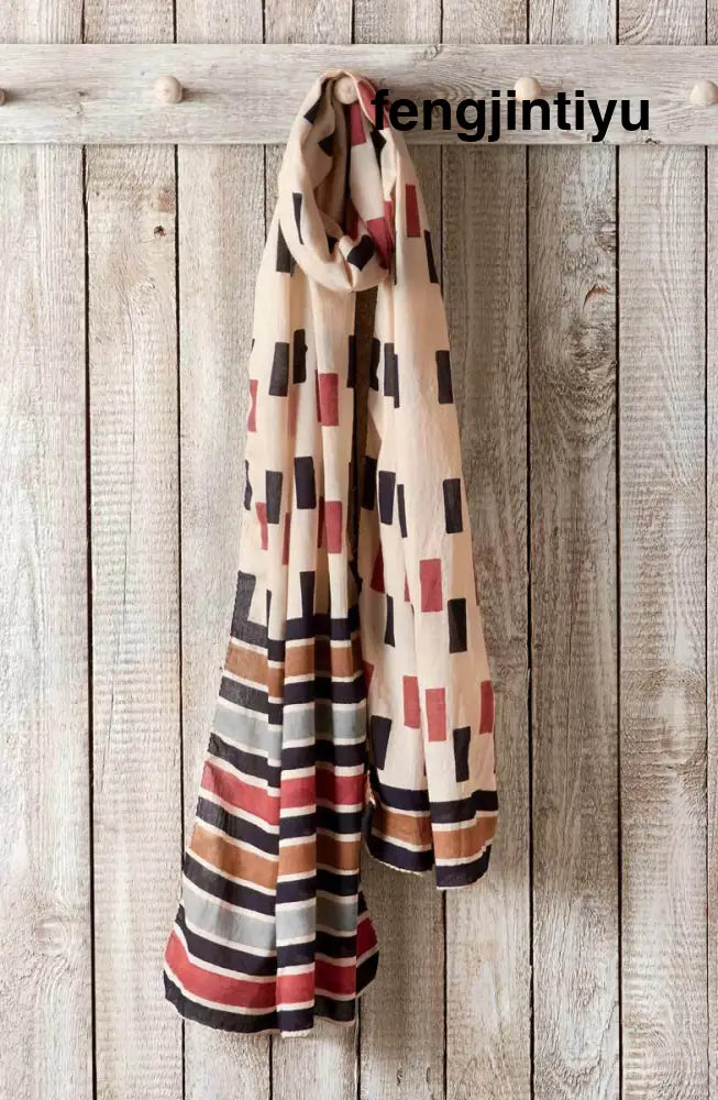 Scarf - Tan/Multi