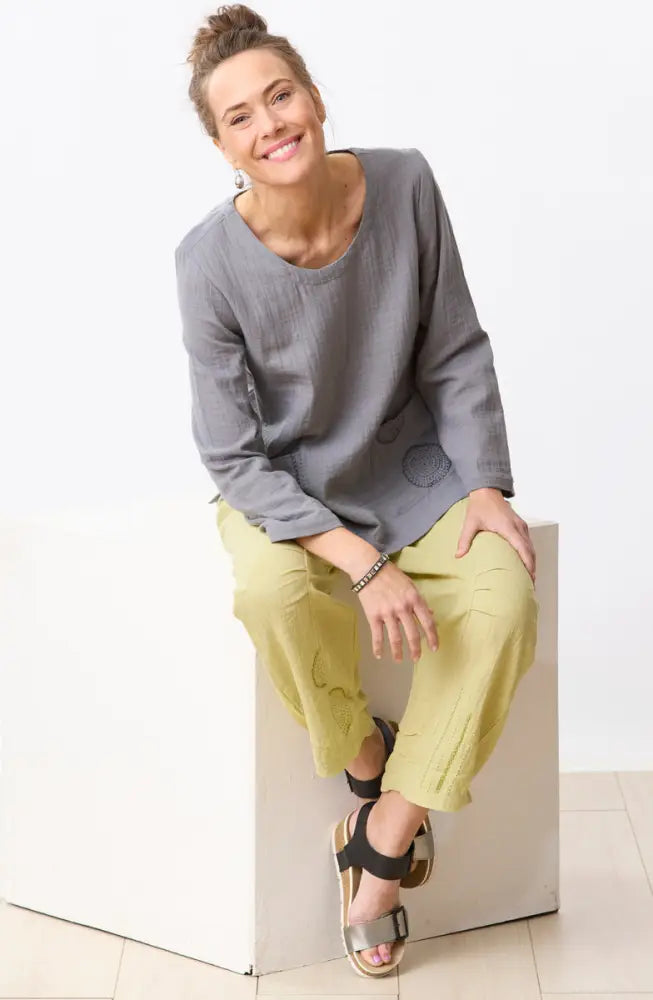 Subhi Double Gauze Tapered-Leg Pant