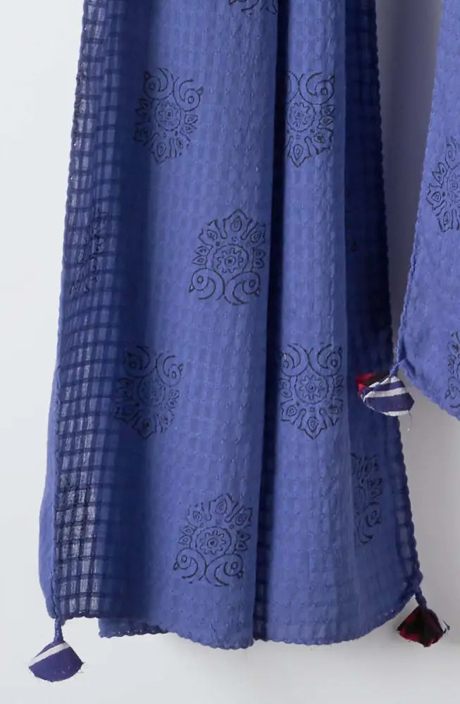 Textured Cotton Block Print Scarf