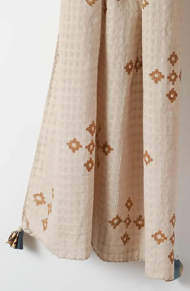 Textured Cotton Block Print Scarf