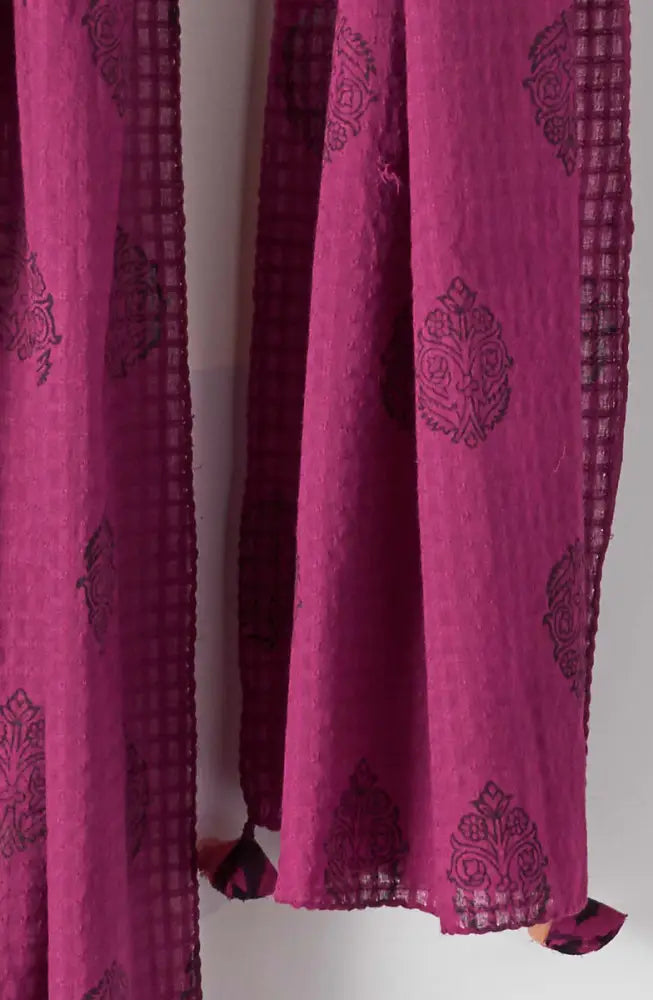 Textured Cotton Block Print Scarf