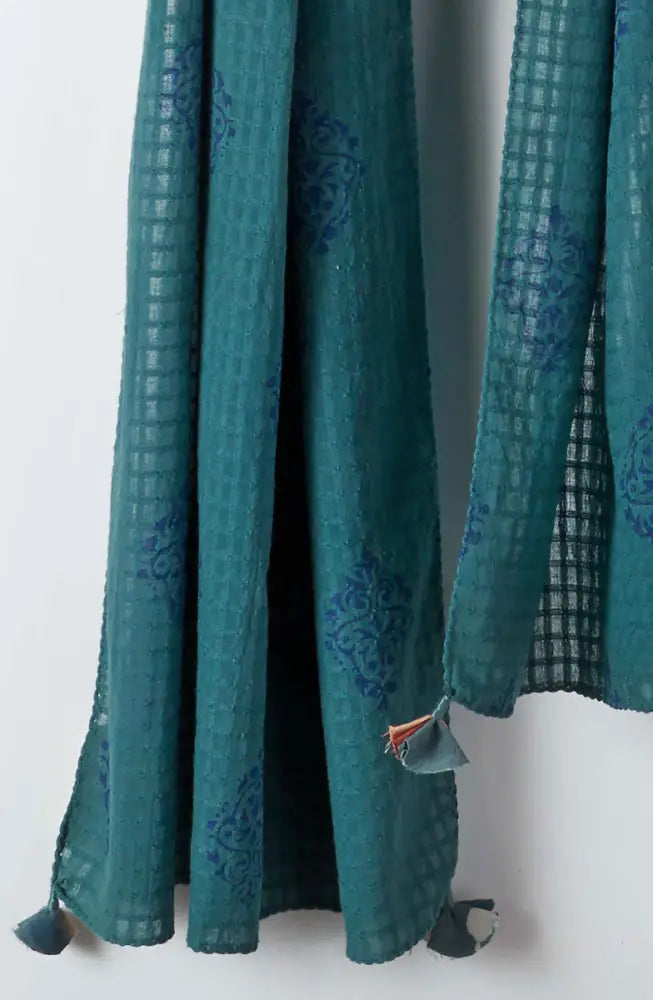 Textured Cotton Block Print Scarf