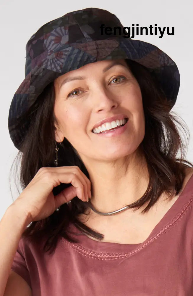 Upcycled Patchwork Bucket Hat - Chindi/Black
