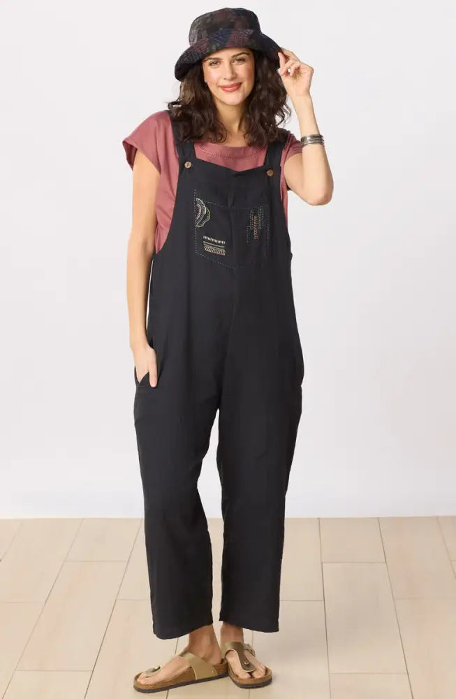 Upcycled Patchwork Bucket Hat - Chindi/Black